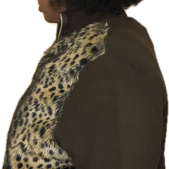 ANTHONY originals 1XL Front Zip Sweater Jacket w/ Faux Fur Front - Picture 2 of 2